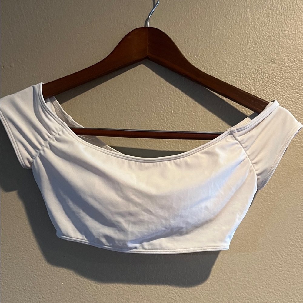 Victorias Secret Off The Shoulder White Cropped Bikini Top Beach Swimwear XS